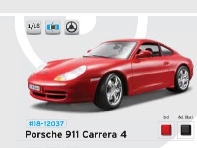 модель 1:18 A/M Gold Porsche 911 Carrera 4 /Красный/